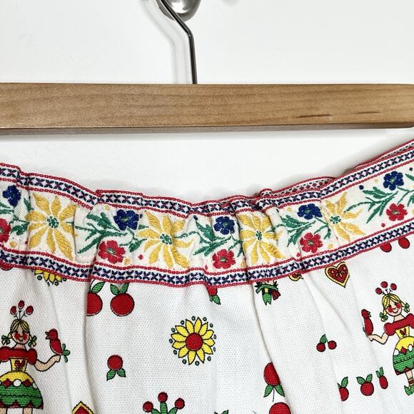 Vintage Upcycled Apple Print Skirt Womens Size 8 80s Retro Unique Artsy Handmade - Picture 8 of 8